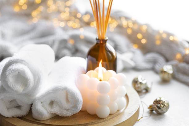 istock Christmas spa composition on a blurred background with bokeh lights. 1725621404