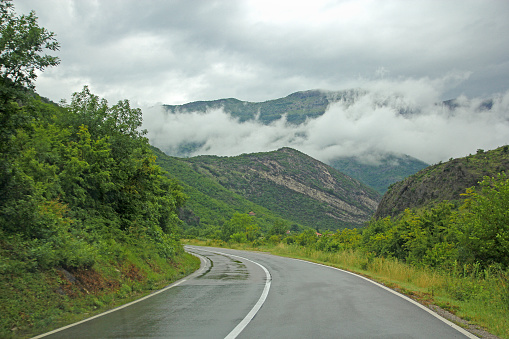asphalt road in Montenegro mountains