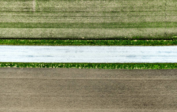 istock Aerial view of cultivated field 1725711548