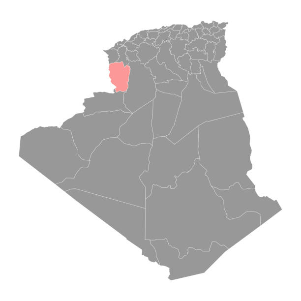 mapa prowincji naama, podział administracyjny algierii. - naâma stock illustrations