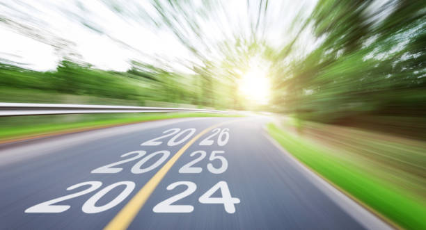 istock Blurred road with number 2024, 2025 and 2026 1725732203