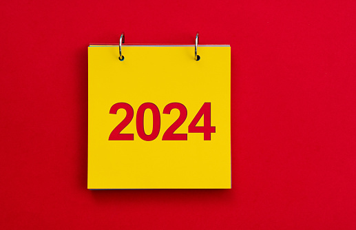 New year 2024 calendar concept