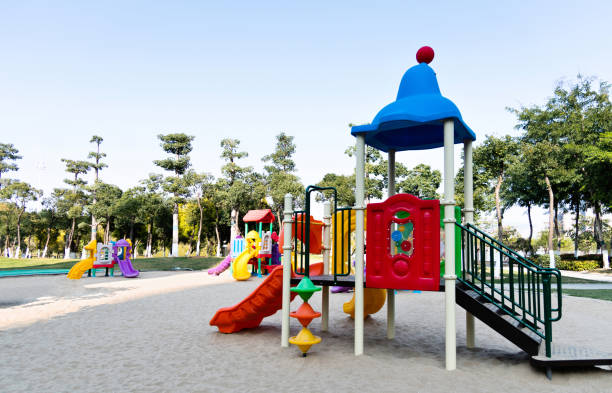 istock Colorful slides in the sand pool 1725734002