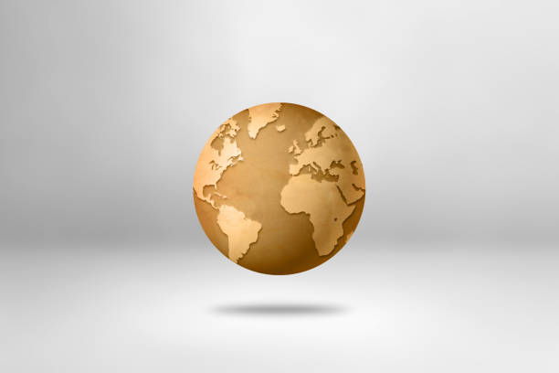istock Old paper world globe isolated on white background 1725758590
