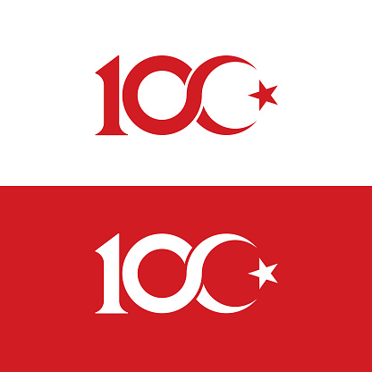 100. yil symbol tasarimi. Translation: 100 th year symbol design. vector