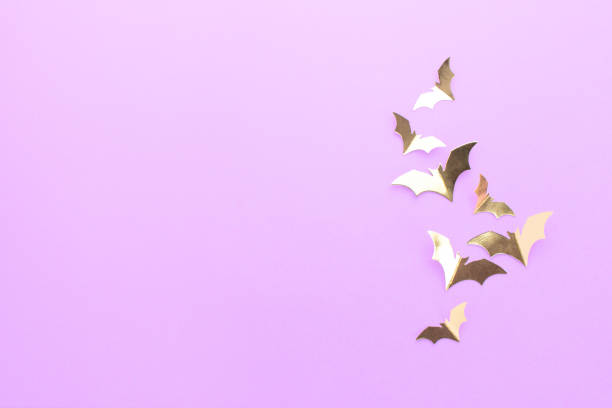 istock Halloween background or template with decorative paper bats 1725820277