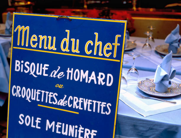 istock Menu du chef sign at a French restaurant 1725833145