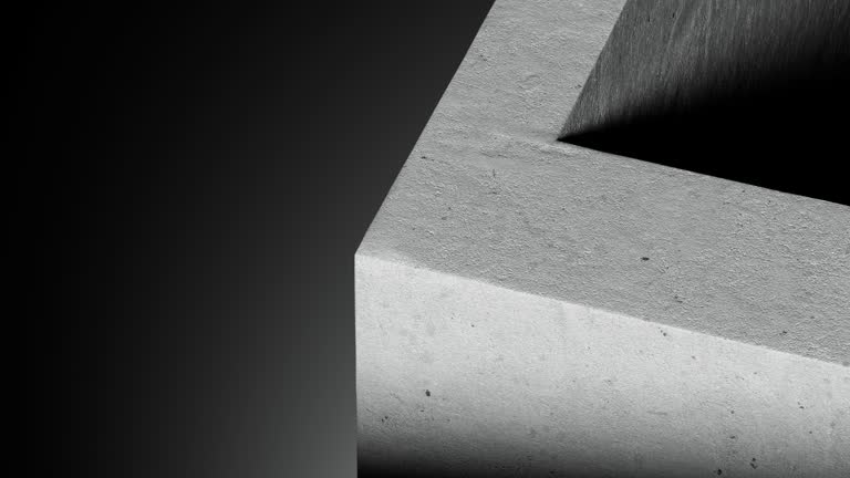 A close-up of the corner of a hollow concrete structure.