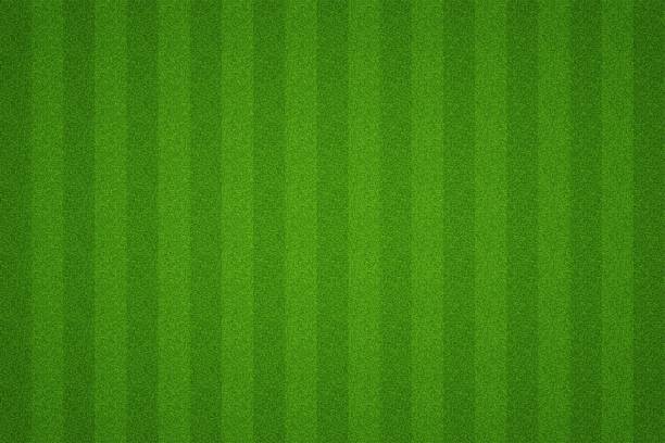 istock Football field with striped grass background 1725841550
