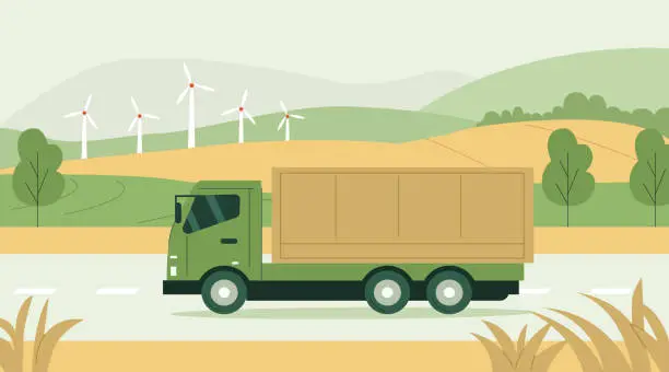 Vector illustration of delivery truck