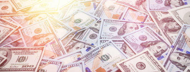 American different paper dollar banknotes as wallpaper finance background