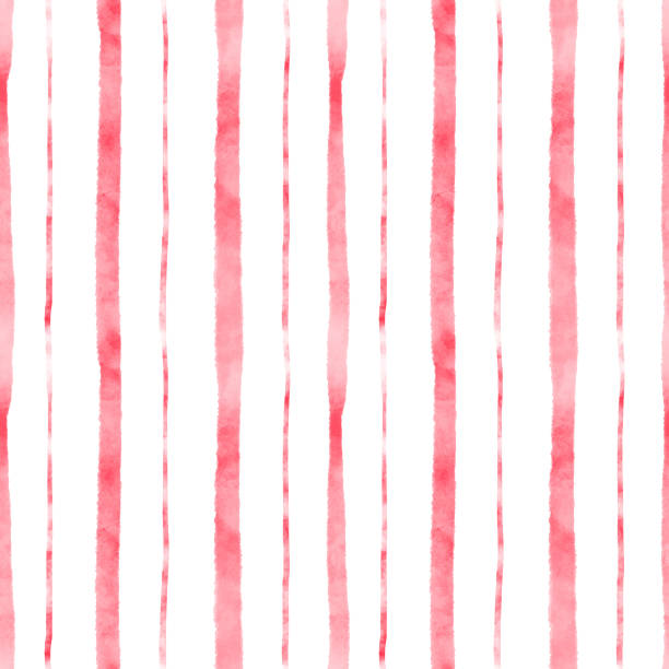 ilustrações de stock, clip art, desenhos animados e ícones de candy stripes in watercolour - red backgrounds watercolor painting striped