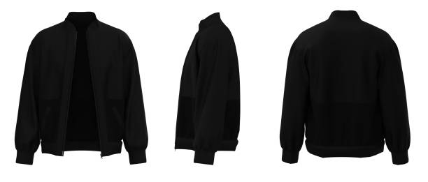 istock Black Jacket isolated. Sweater jacket with zipper 1725925658