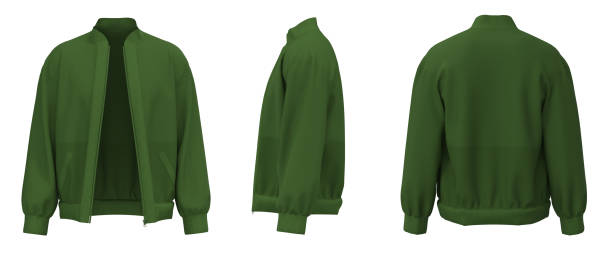 istock Green Jacket isolated. Sweater jacket with zipper 1725925689