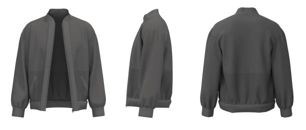 istock Grey Jacket isolated. Sweater jacket with zipper 1725925695