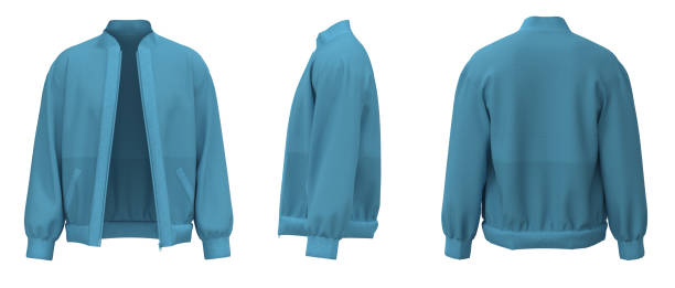 istock Light Blue Jacket isolated. Sweater jacket with zipper 1725925699