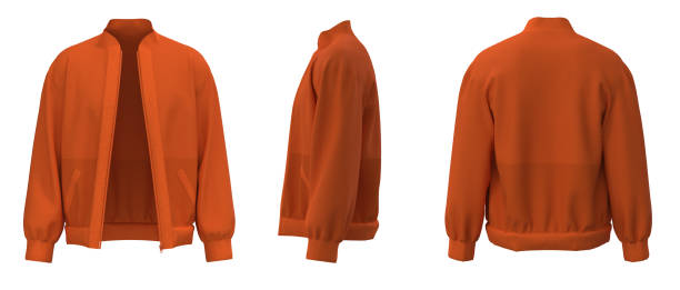 istock Orange Jacket isolated. Sweater jacket with zipper 1725926270