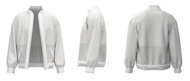 istock White Jacket isolated. Sweater jacket with zipper 1725926289