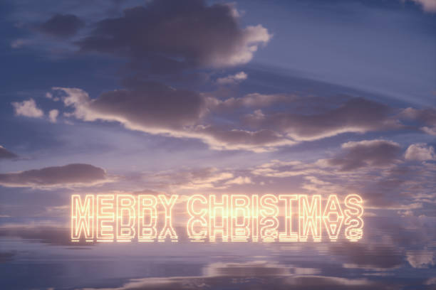 istock Merry Christmas neon light text on sea 1725928538