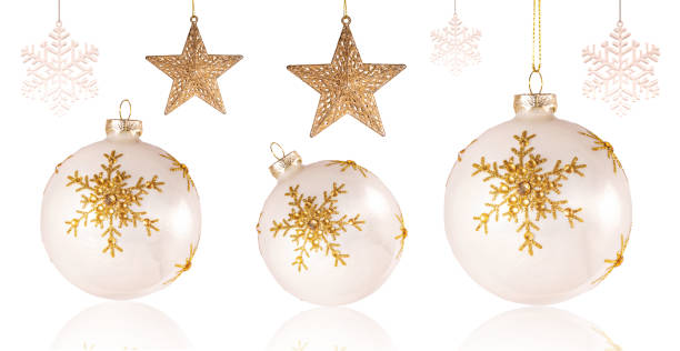 istock Christmas balls snowflakes on white background 1725932173