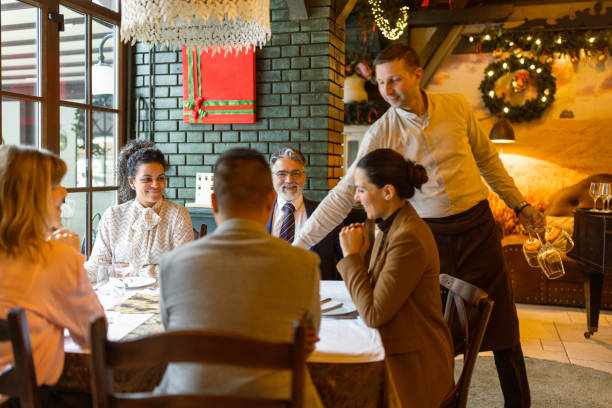 istock Business people having dinner in luxury restaurant 1725945331