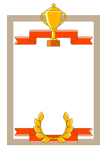 istock Award and trophy certificate. Reward items for sports or corporate competitions. 1725958130