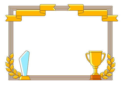Awards and trophy background. Reward items for sports or corporate competitions. Prize for the winners.