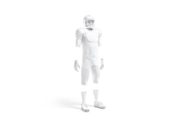 Close-up phofo of American football player holding a ball