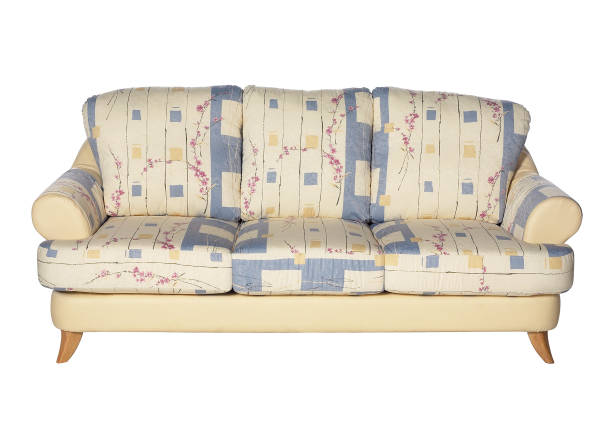 istock Vintage floral patterned upholstery fabrics sofa on white background 1726020512