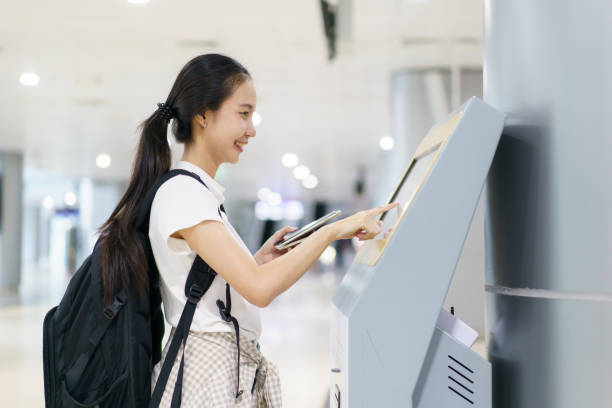 istock Woman passenger traveling and using technology. 1726021078