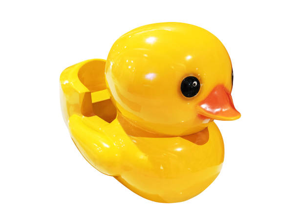 istock Yellow duck kiddie rides isolated on white background 1726022364