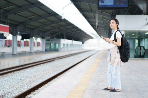 istock Woman passenger traveling and using technology. 1726022374