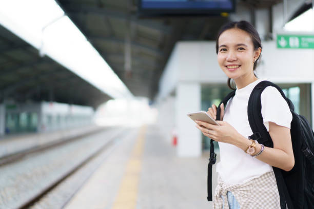 istock Woman passenger traveling and using technology. 1726022893