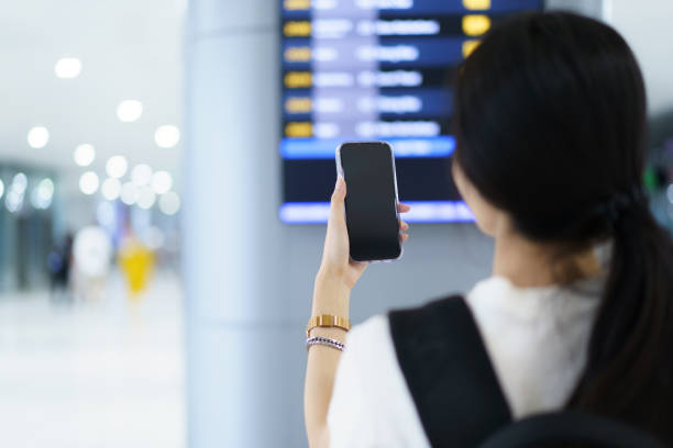istock Woman passenger traveling and using technology. 1726022907