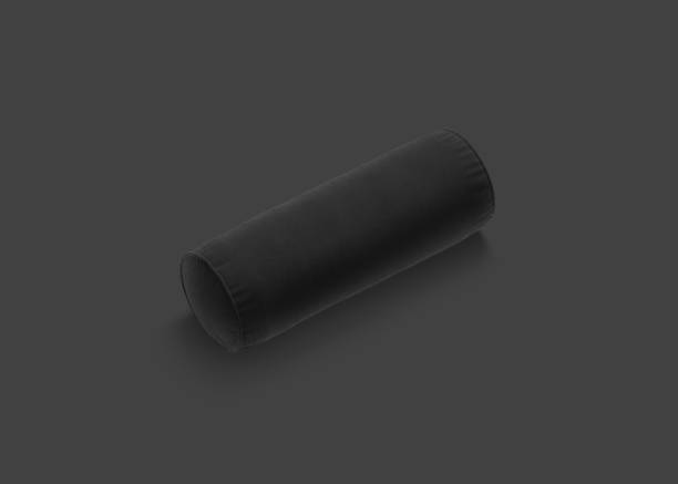 istock Blank black bolster pillow mockup, dark background 1726037313