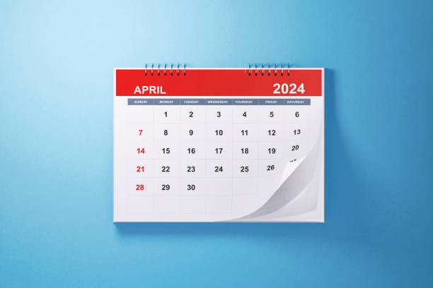 istock 2024 April Calendar on Blue Background 1726047033