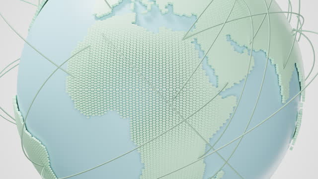 3D Global connection lines digital network