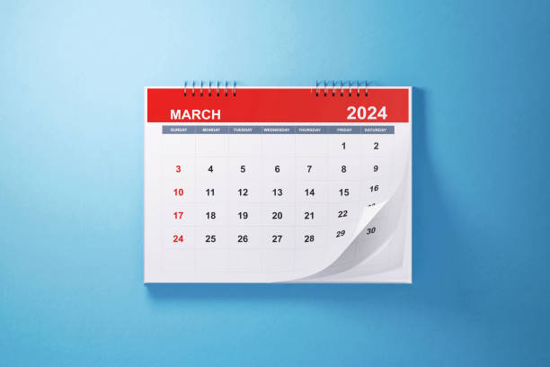 istock 2024 March Calendar on Blue Background 1726051143