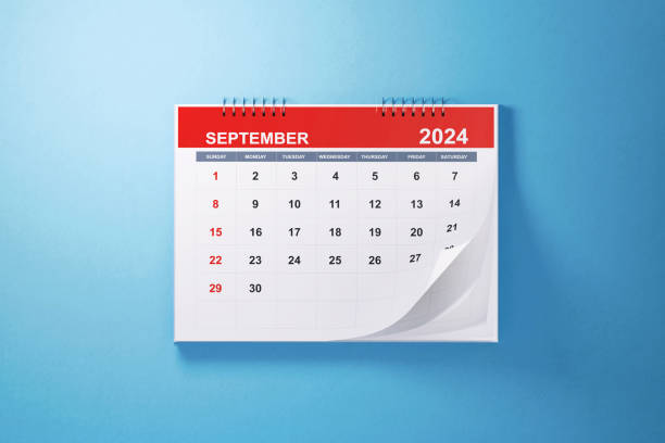 istock 2024 September Calendar on Blue Background 1726052727