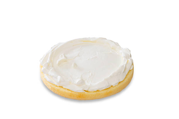 istock Homemade cake on white isolated background with clipping paths. Plain sponge cake frosting with dairy whipped cream to present soft and lite. Bakery concept for birthday cake or valentine dessert. 1726073837