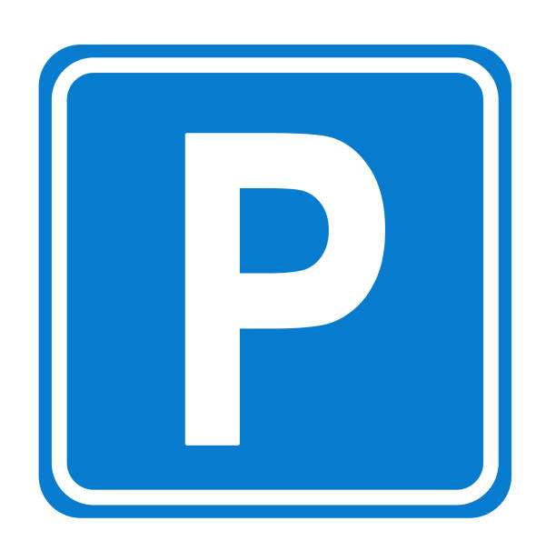 istock Illustration of a parking sign with a blue square 1726075551