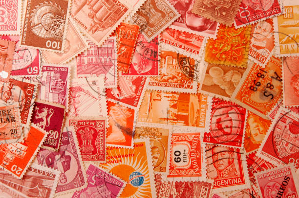 istock Orange and red stamps 172609305