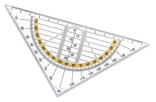 Triangle scale ruler on white background