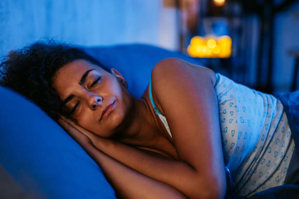 istock Young Woman Sleeping In The Bed At Night 1726104439