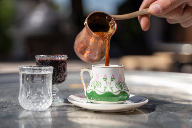 istock Traditional Turkish coffee, cezve and cup. 1726107025