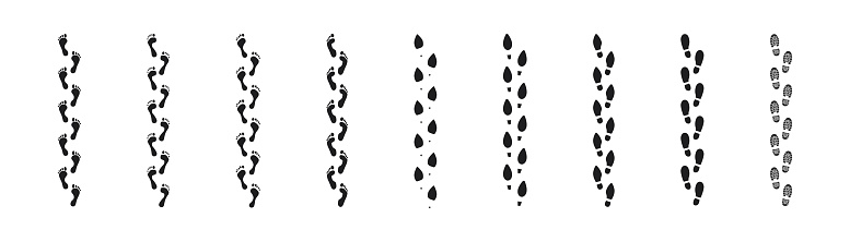 Step Footprints Paths Footstep Prints And Shoe Steps Shoe Tread ...