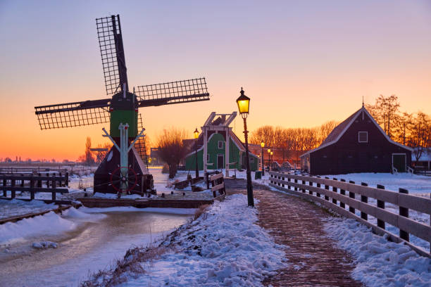 istock Zaanse Schans the historical village during winter, Netherlands 1726120570