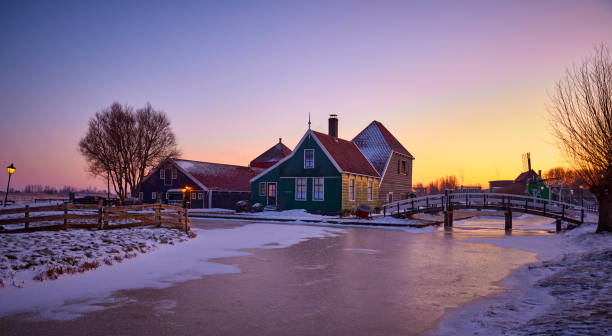 istock Zaanse Schans the historical village during winter, Netherlands 1726121644