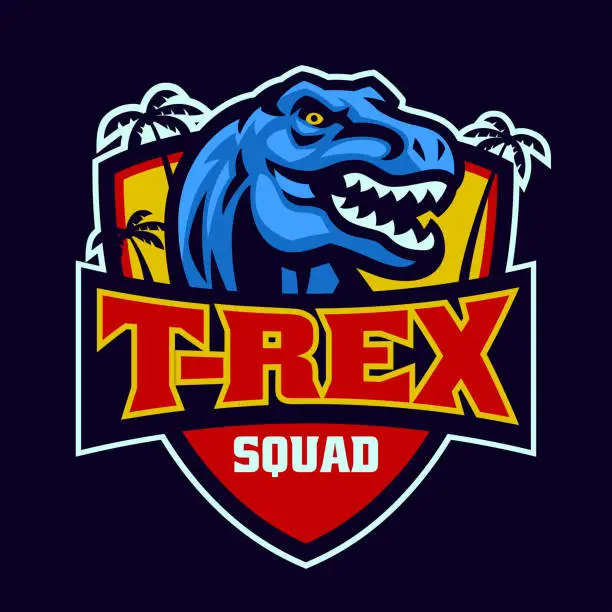 Vector illustration of T-rex Team Mascot Logo Illustration