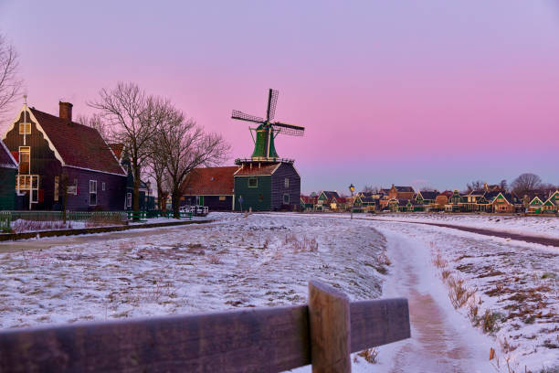 istock Zaanse Schans the historical village during winter, Netherlands 1726128163